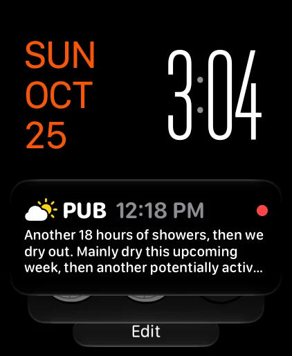 The Forecast Notes widget in the Smart Stack